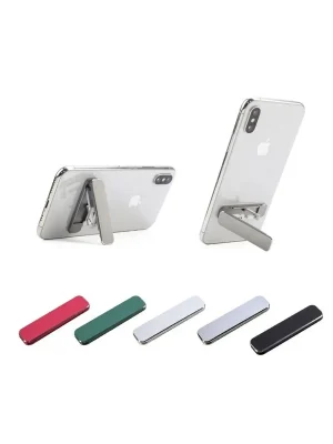 Mini Suporte de Celular Adesivo Retrátil – Apoio Metálico Dobrável Ultra Fino