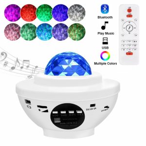 Projetor de Galáxia LED Estelar com Caixa de Som Bluetooth e Controlo Remoto