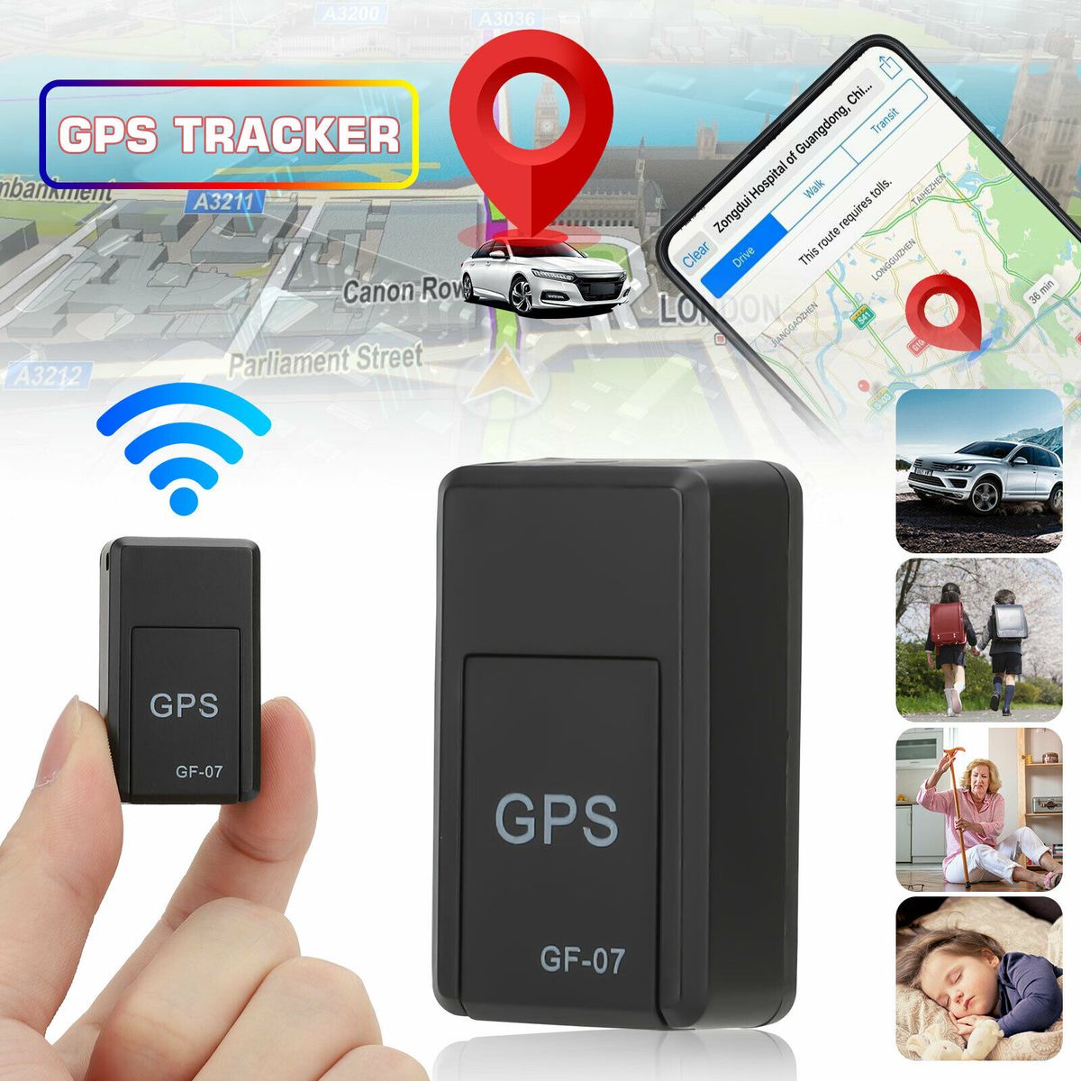 Mini Rastreador GPS GF-07 Magnético – Localizador em Tempo Real para Carros, Motos e Idosos - Image 8