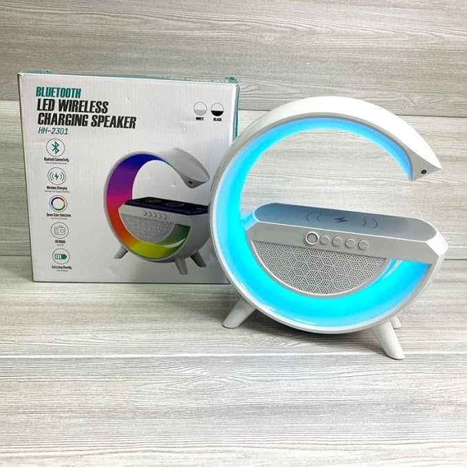 Luminária Multifuncional RGB com Carregador Sem Fio, Caixa de Som Bluetooth e Relógio - Image 4