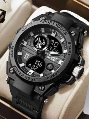 Relógio Esportivo Masculino Dual Time - Sport Watch Tactical WR 30M