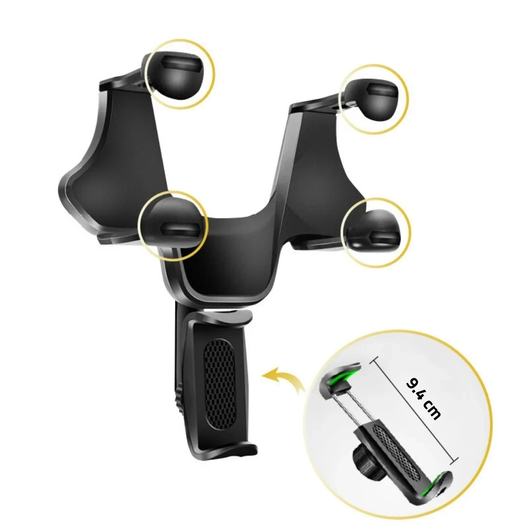 Suporte Veicular de Celular para Espelho Retrovisor Interno com Garra Quádrupla Ajustável - Image 5