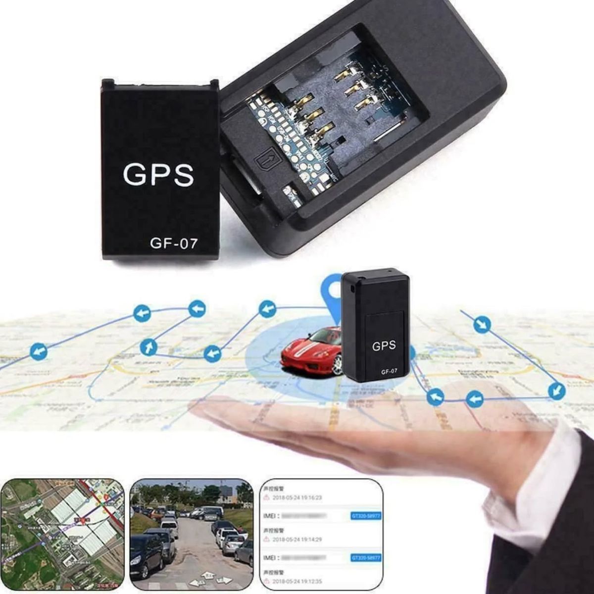 Mini Rastreador GPS GF-07 Magnético – Localizador em Tempo Real para Carros, Motos e Idosos
