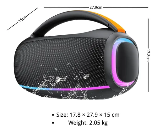 Caixa de Som Karaokê Portátil Bluetooth com 2 Microfones Sem Fio e Iluminação LED RGB - Image 4