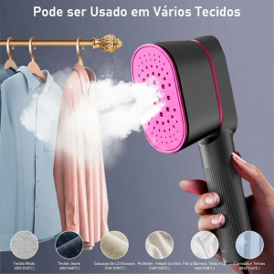 Passadeira de Roupas a Vapor Portátil Steamer Vertical e Horizontal de Alta Potência
