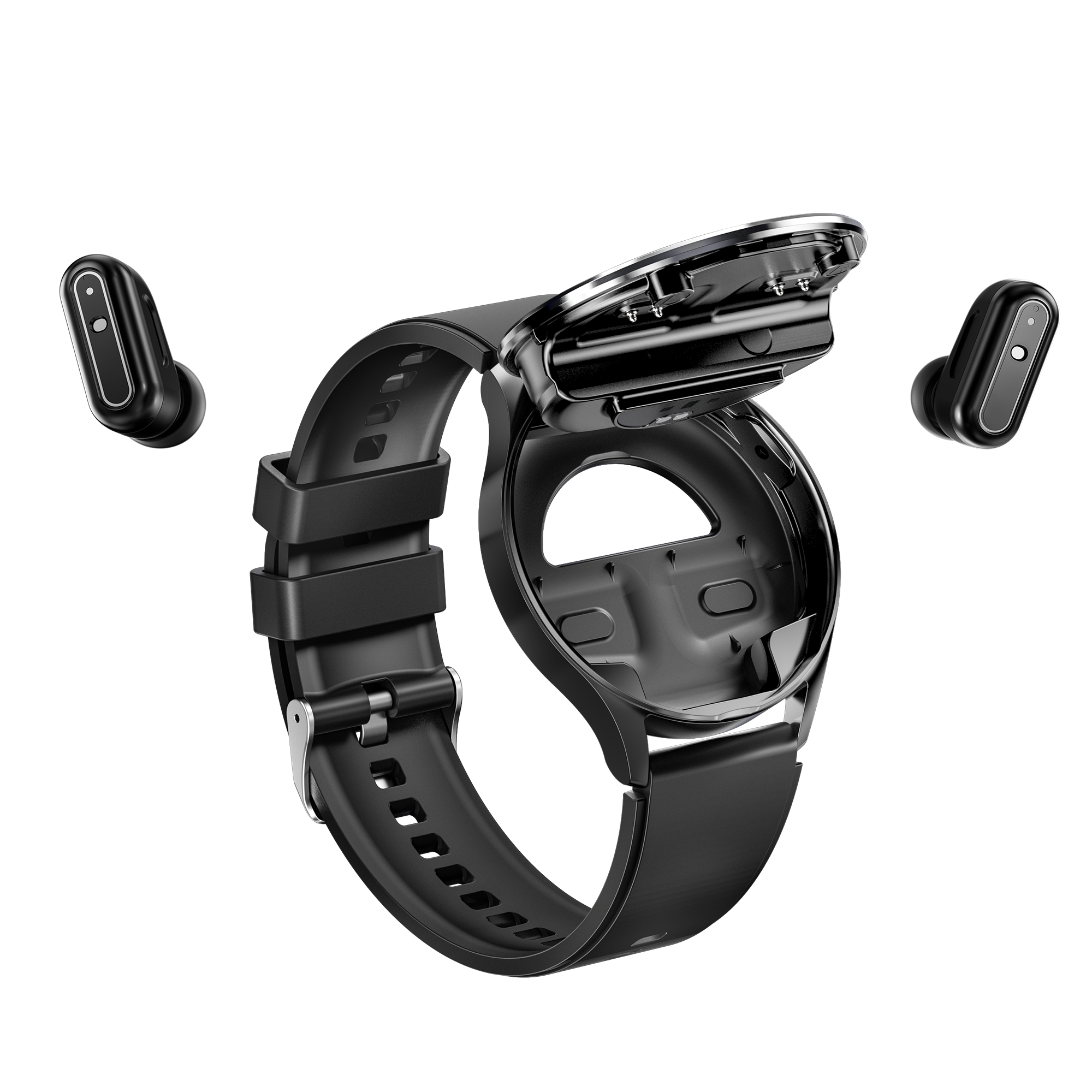 Smartwatch 2 em 1 T90/K9 com Fones de Ouvido TWS Embutidos sob a Tela – Compartimento Magnético - Image 2