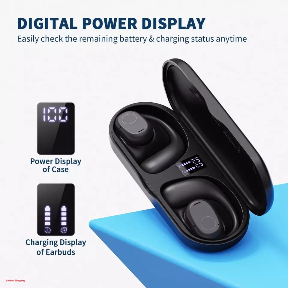 Fone de Ouvido Bluetooth Esportivo Sem Fio com Gancho Auricular, Case com Display LED e Microfone - Image 4