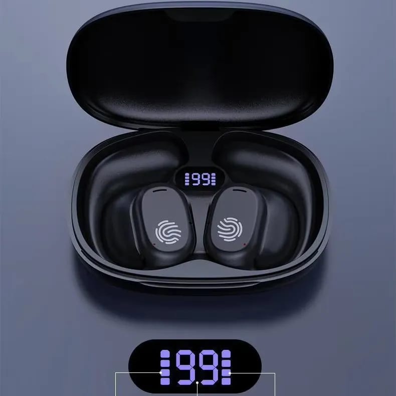 Fone de Ouvido Bluetooth Esportivo Sem Fio com Gancho Auricular, Case com Display LED e Microfone - Image 3