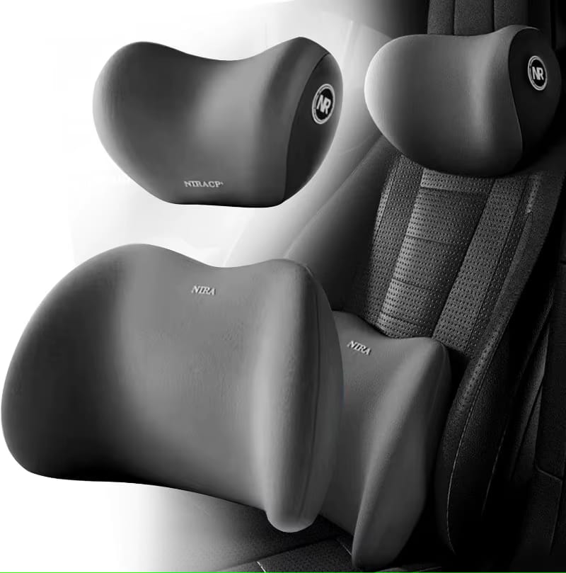 Kit Apoio de Cabeça e Almofada Lombar Ergonômica para Carro em Espuma Viscoelástica - Image 2