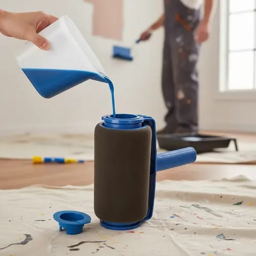 Kit Rolo de Pintura Inteligente Recarregável Antigotas com Extensor e Acessórios para Cantos - Image 2