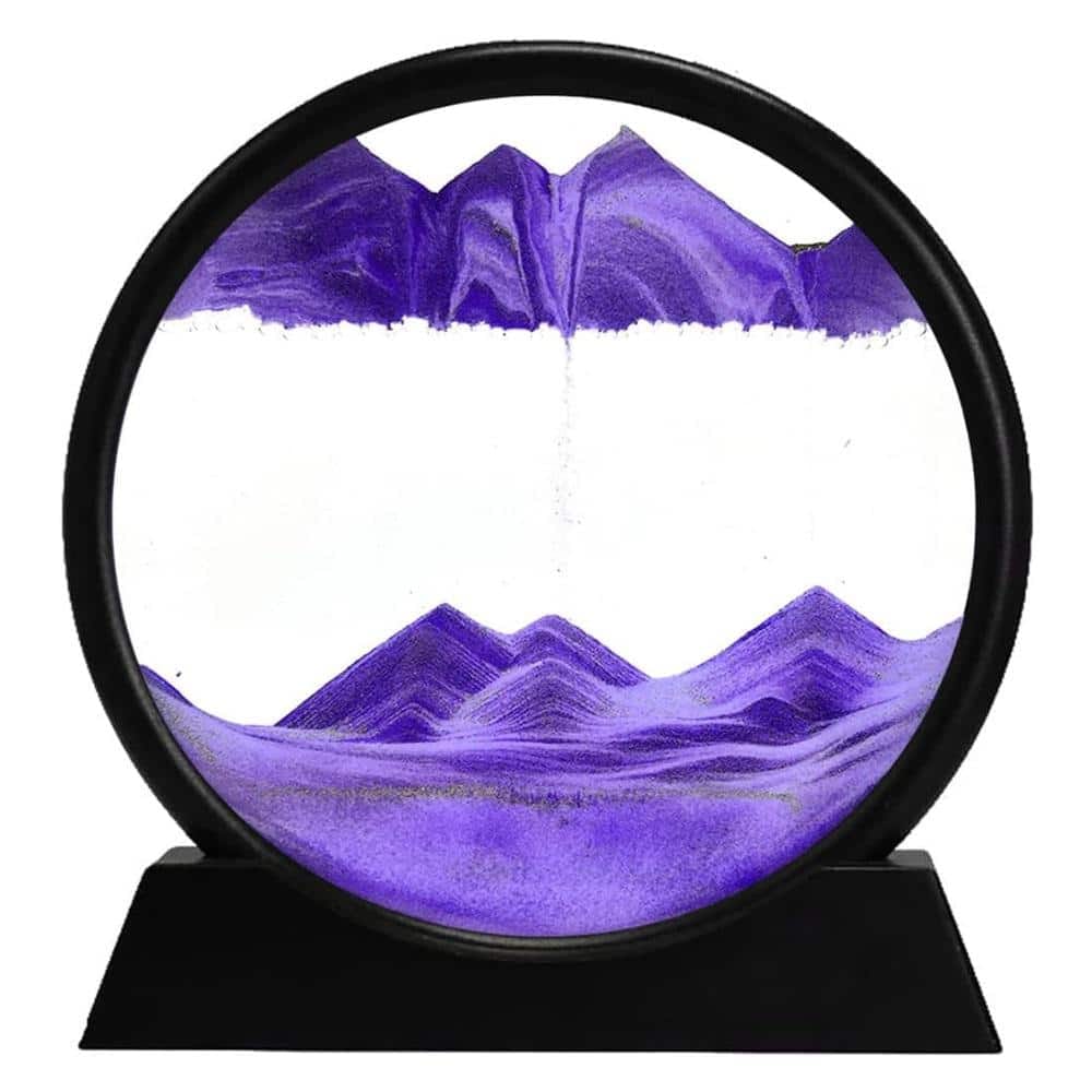 Quadros de Areia Dinâmica 3D em Vidro Circular com Moldura e Base Suporte (Moving Sand Art) - Image 5