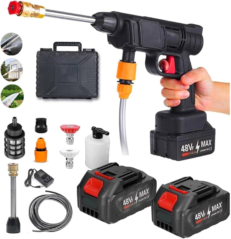 Lavadora de Alta Pressão a Bateria 24V Portátil com Boquilha Ajustável 6 em 1 e Maleta de Transporte - Image 7