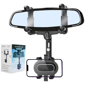 Suporte de Celular para Retrovisor Universal Articulado e Dobrável 4 em 1