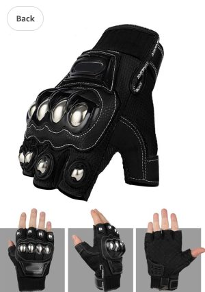 Luvas Motociclista Meio Dedo Madbike com Proteção Rígida de Articulação e Aço Inoxidável