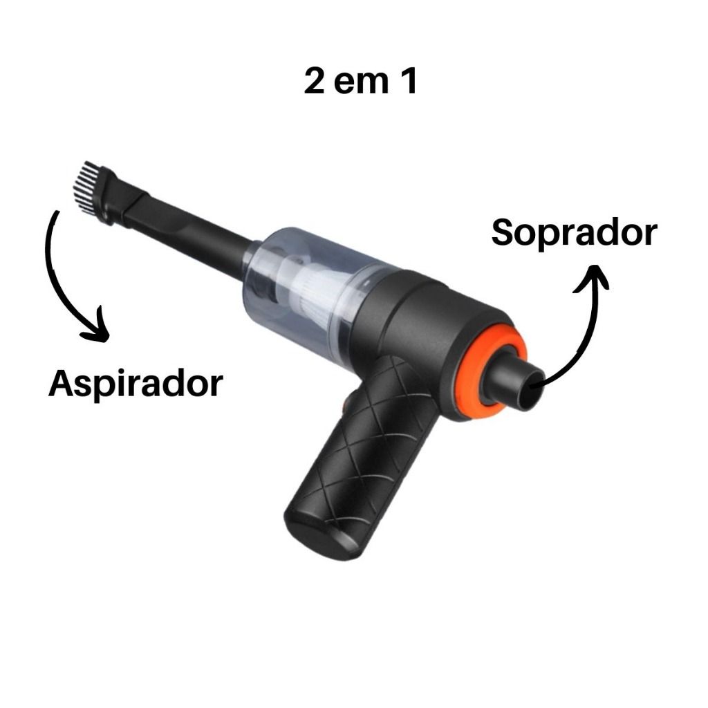 Aspirador de Pó Portátil Sem Fio Multifuncional 3 em 1 com Ferramenta de Emergência Automotiva - Image 8