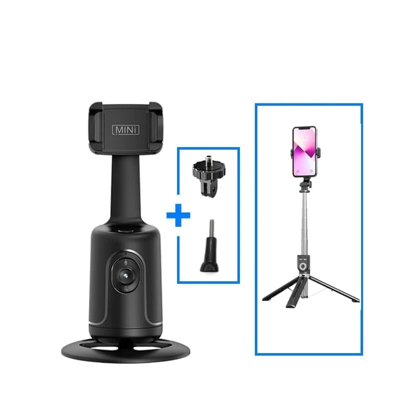 Suporte Rastreador Facial Inteligente 360° com Câmera IA Integrada para Celular – Sem Necessidade de App - Image 3