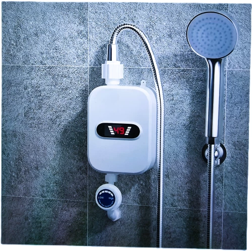 Aquecedor de Água Elétrico Instantâneo para Chuveiro com Display Digital de Temperatura e Ducha Manual - Branco - Image 6