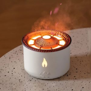 Humidificador e Difusor de Aromas Ultrassónico com Efeito Chama de Vulcão 360ml