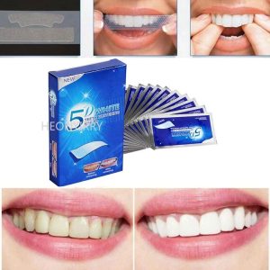 Fitas Clareadoras Dentais 5D White Teeth Whitening Strips – Kit Clareamento Dental Caseiro de Alta Eficiência