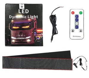 Painel Mosaico LED Flexível Programável 120cm App Bluetooth e Controle Remoto para Vidro de Carro e Caminhão - RGB