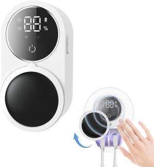Esterilizador e Suporte de Escova de Dentes UV Inteligente com Display LED – Desinfecção Automática e Instalação Sem Furo