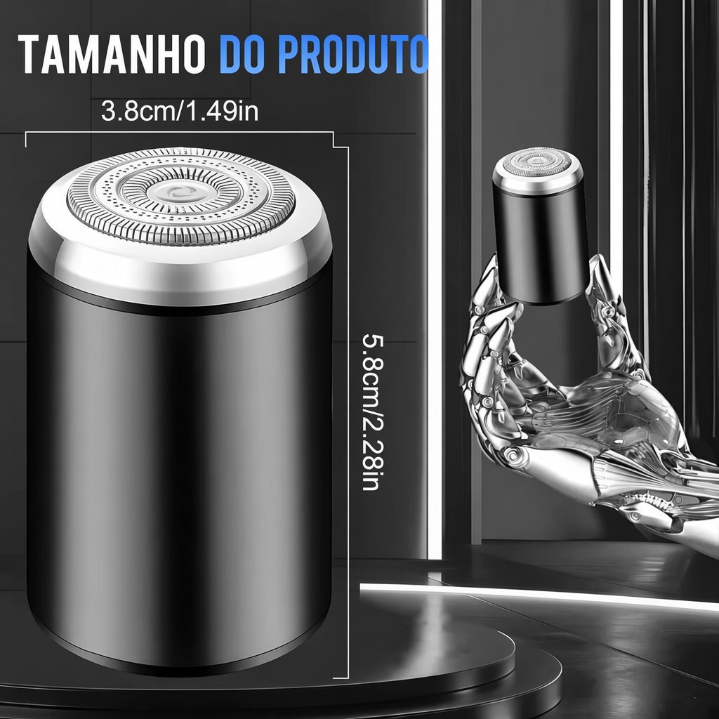 Mini Barbeador Elétrico Portátil Recarregável USB – Barbeador de Bolso Impermeável para Barba e Cuidados Pessoais - Image 3