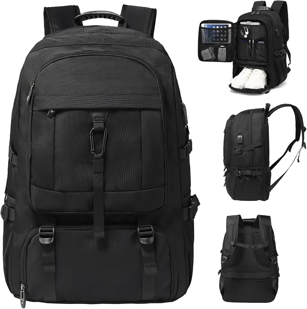 Mochila Masculina Multifuncional Executiva e de Viagem com Compartimento para Notebook e Conexão USB - Preta