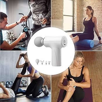 Pistola de Massagem Corporal Elétrica Fascial Gun com 8 Ponteiras Intercambiáveis e Motor Silencioso - Branco - Image 2