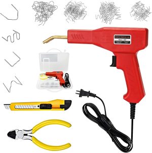 Pistola de Soldar Plástico H50 – Kit de Reparação com Grampos Quentes e Acessórios