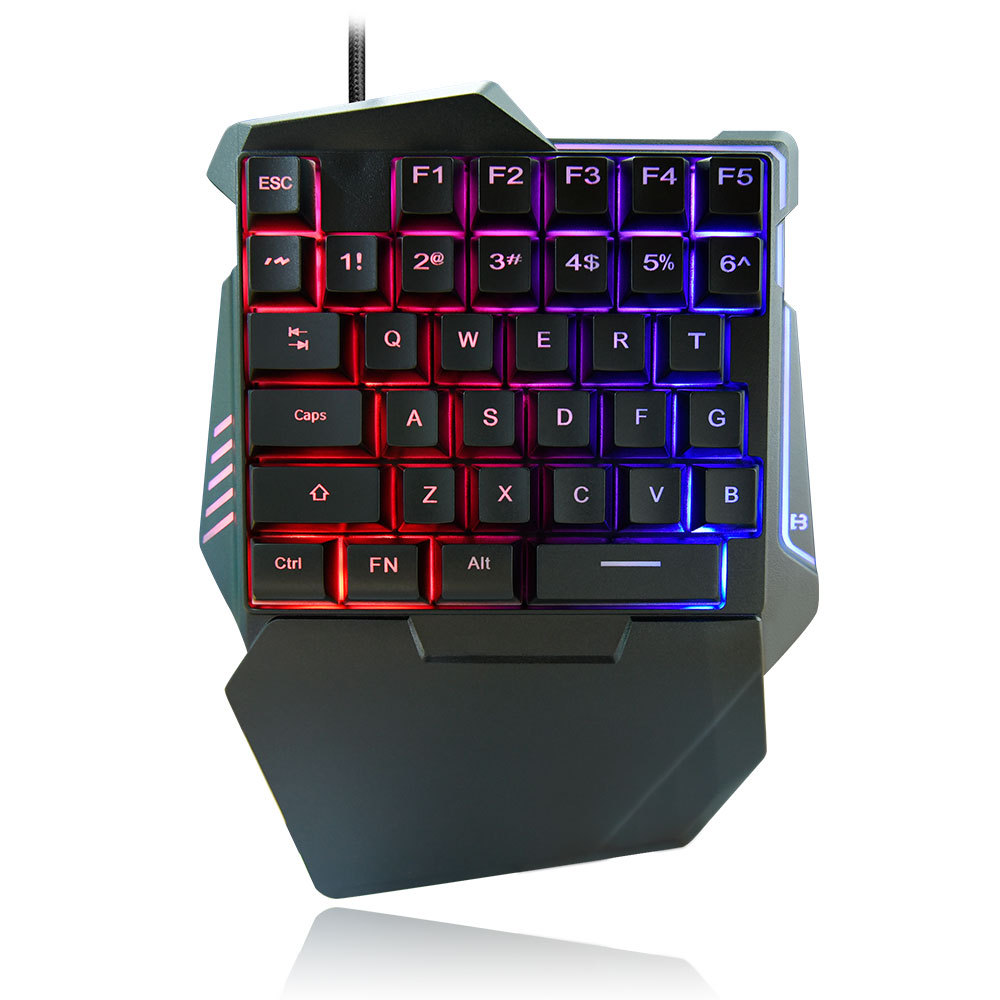 Teclado Gamer de Uma Mão (Half-Keyboard) com Backlight RGB de 35 Teclas e Apoio para Pulso - Image 6