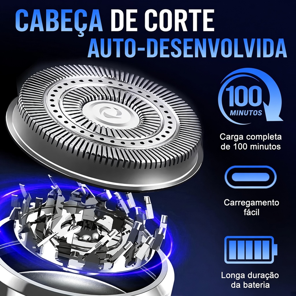 Mini Barbeador Elétrico Portátil Recarregável USB – Barbeador de Bolso Impermeável para Barba e Cuidados Pessoais - Image 2