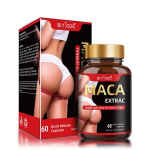 Suplemento Natural Biyode Maca Extract + Tongkat Ali (60 Cáp) – Fórmula para Firmeza e Definição de Glúteos e Quadril