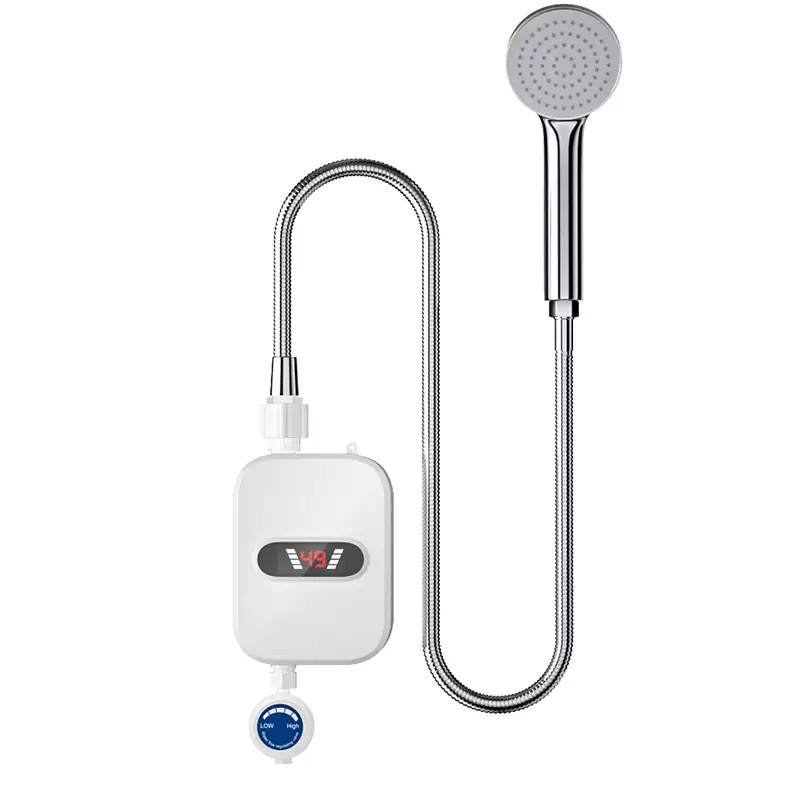 Aquecedor de Água Elétrico Instantâneo para Chuveiro com Display Digital de Temperatura e Ducha Manual - Branco - Image 2