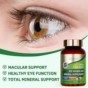 Suplemento de Vitaminas e Minerais para Saúde Ocular Zooone - 90 Cáp/Doses
