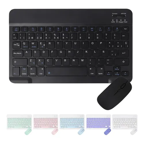 Kit Teclado e Mouse Sem Fio Bluetooth / Wireless Ultra-Fino – Compatível com Tablet, Celular, Notebook e PC - Image 5