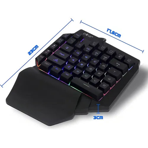 Teclado Gamer de Uma Mão (Half-Keyboard) com Backlight RGB de 35 Teclas e Apoio para Pulso - Image 3