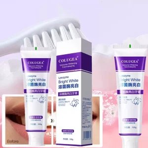 Creme Dental Clareador com Lisozima Colugea 100g – Remoção de Manchas, Limpeza Profunda e Hálito Fresco