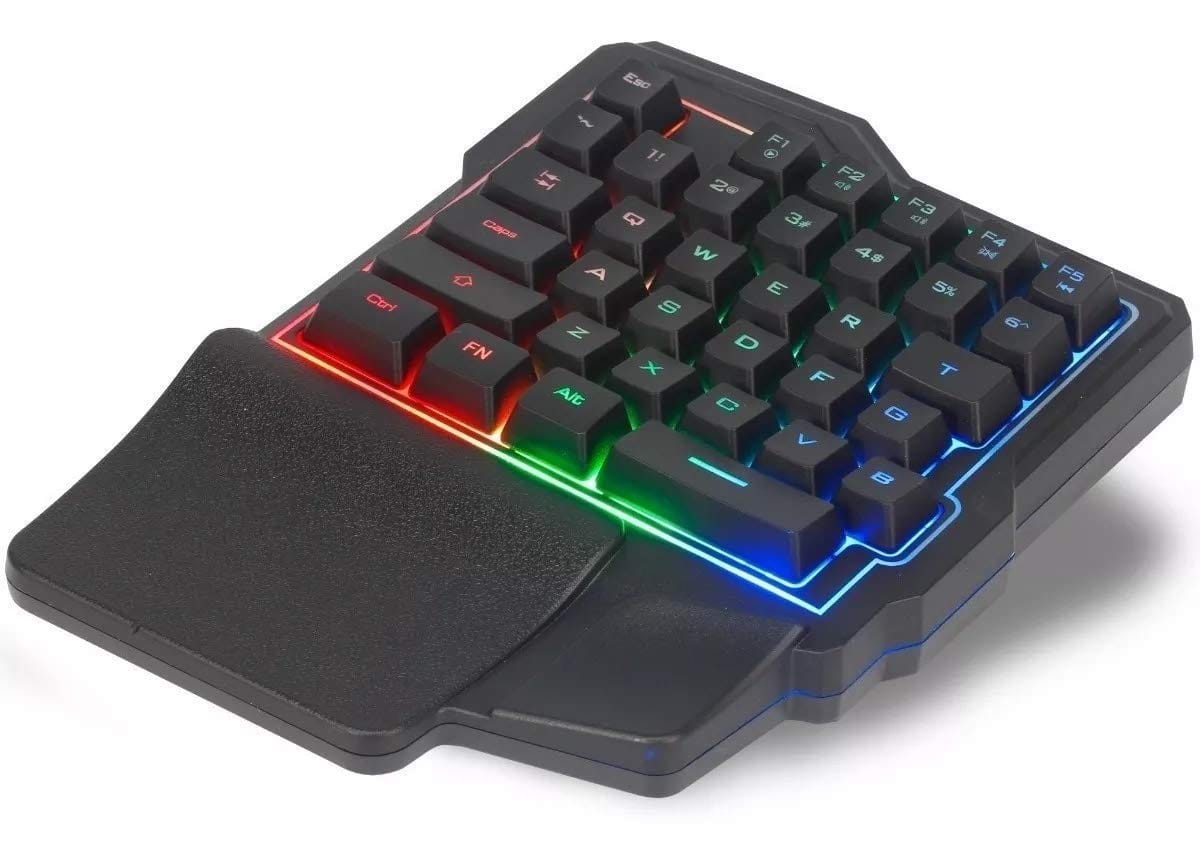 Teclado Gamer de Uma Mão (Half-Keyboard) com Backlight RGB de 35 Teclas e Apoio para Pulso - Image 7