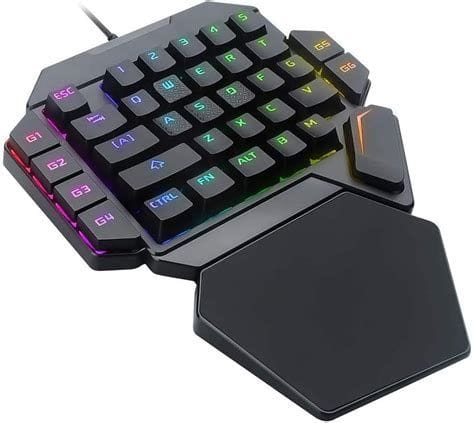 Teclado Gamer de Uma Mão (Half-Keyboard) com Backlight RGB de 35 Teclas e Apoio para Pulso - Image 9