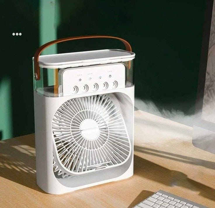 Mini Ar Condicionado e Climatizador Portátil de Mesa 3 em 1 – Com 5 Saídas de Spray, Alça de Couro e Luz LED - Image 5