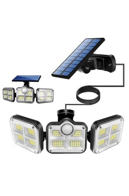 Luminária Solar de Parede Externa com Sensor de Presença e 3 Cabeças Articuladas – Refletor LED de Segurança para Jardim e Garagem - Image 7