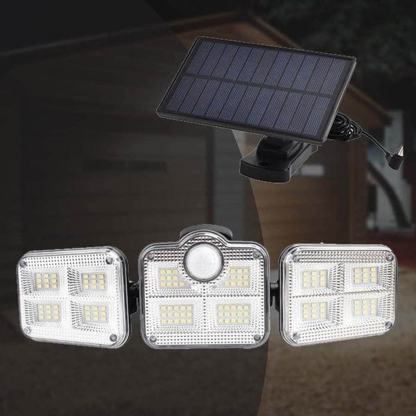 Luminária Solar de Parede Externa com Sensor de Presença e 3 Cabeças Articuladas – Refletor LED de Segurança para Jardim e Garagem - Image 5