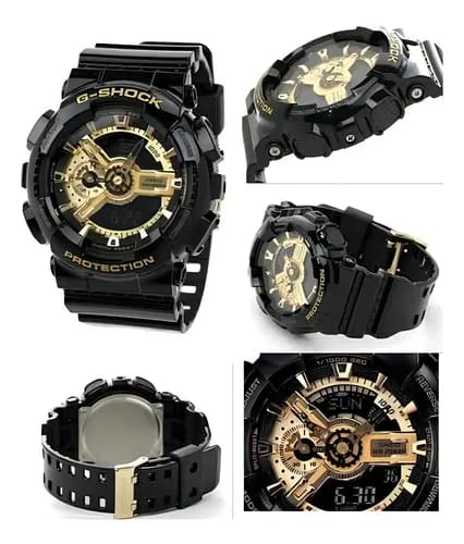 Relógio Masculino G-Shock GA-110GB-1A Anadigi Esportivo de Alta Resistência - Preto com Dourado - Image 4