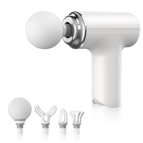 Pistola de Massagem Corporal Elétrica Fascial Gun com 8 Ponteiras Intercambiáveis e Motor Silencioso - Branco - Image 5