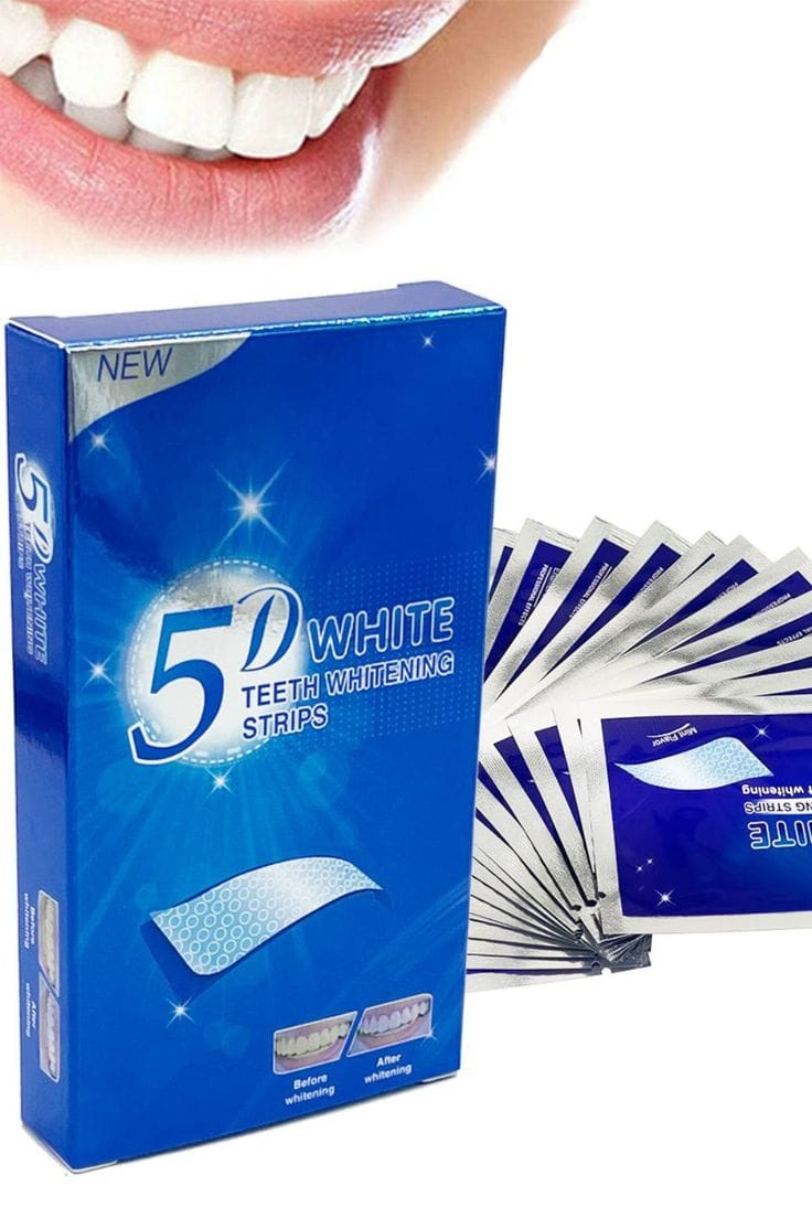 Fitas Clareadoras Dentais 5D White Teeth Whitening Strips – Kit Clareamento Dental Caseiro de Alta Eficiência - Image 3