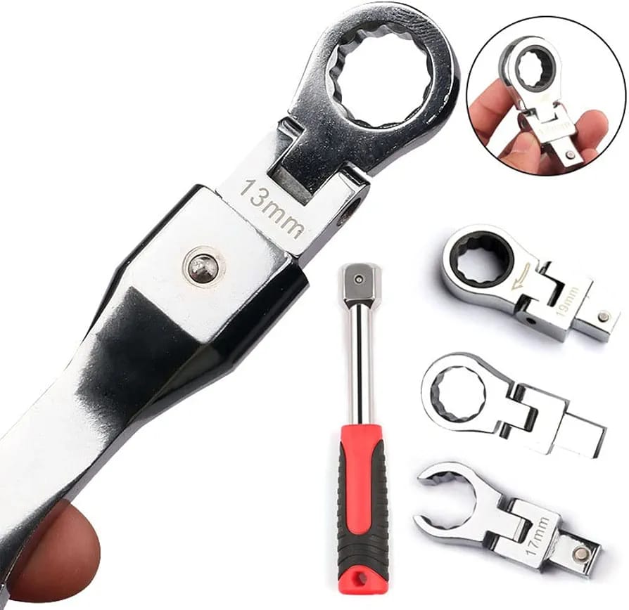 Jogo de Chaves Catraca Intercambiáveis com Cabeça Articulada Flexível e Bits de Fenda/Torx – Kit 20 Peças em Maleta Organizada - Image 6
