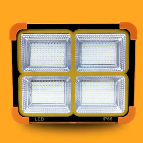 Refletor LED Solar Portátil Recarregável 4 Módulos IP66 – Holofote de Emergência Multifuncional com Sinalização Vermelha e Azul - Image 6