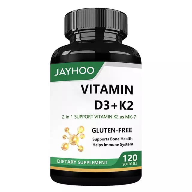 Vitamina D3 + K2 (MK-7) Jayhoo – 120 Cápsulas Gelatinosas (Sem Glúten) - Image 2