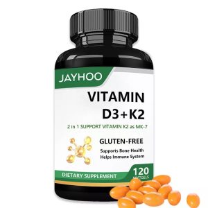 Vitamina D3 + K2 (MK-7) Jayhoo – 120 Cápsulas Gelatinosas (Sem Glúten)