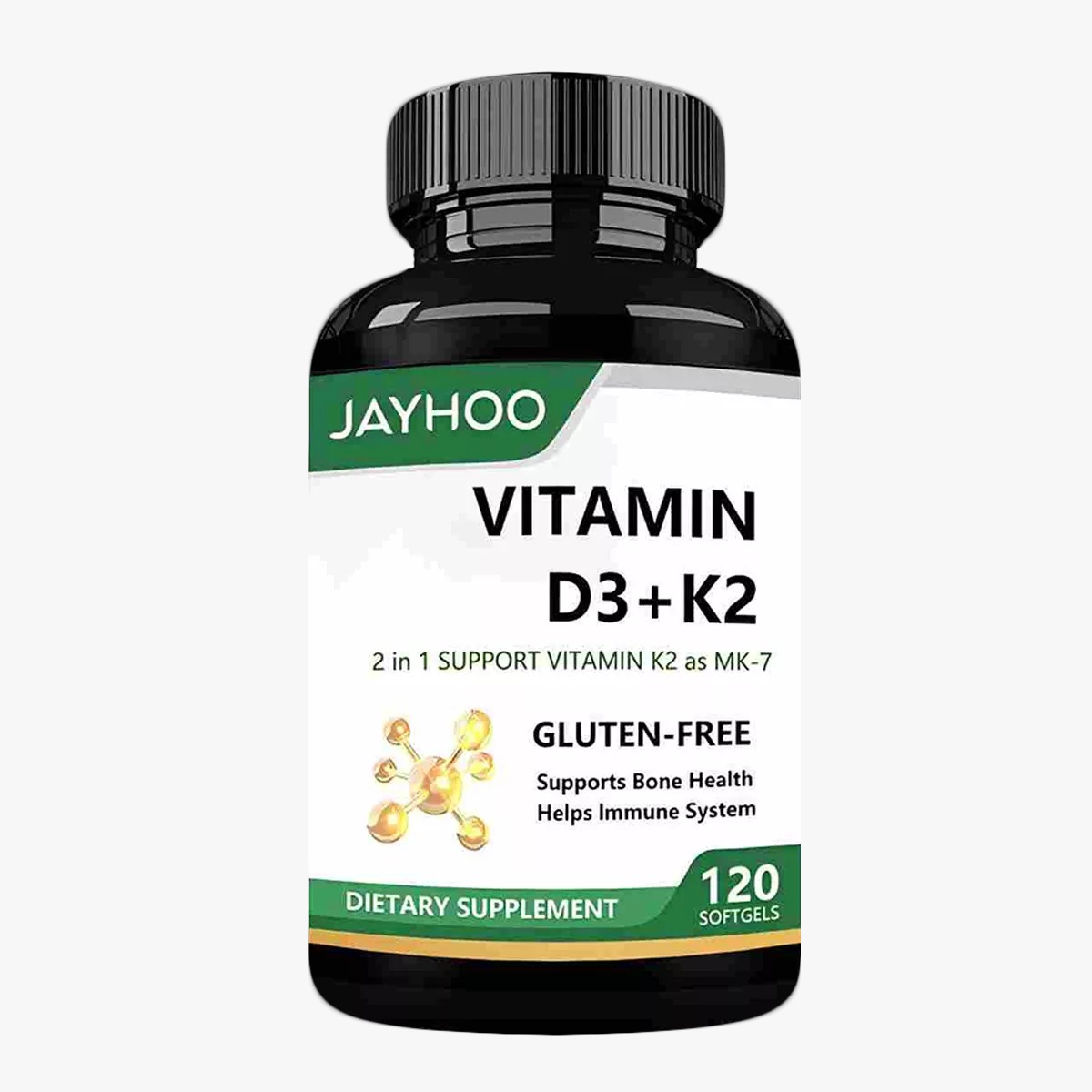 Vitamina D3 + K2 (MK-7) Jayhoo – 120 Cápsulas Gelatinosas (Sem Glúten) - Image 5